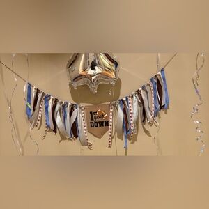 1st Birthday Decoration Football Theme Ribbon Hanging Bunting Banner Party